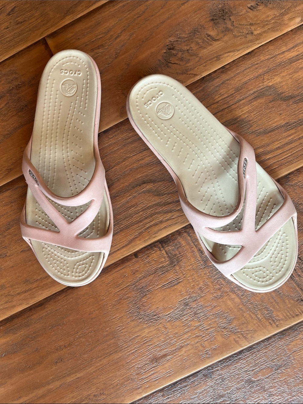 CROCS Women’s Blush Pink Slip-On Sandals Size 8W